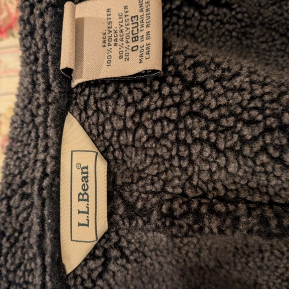 L.L. Bean Charcoal Suede Cloth Sherpa Vest - Picture 4 of 7